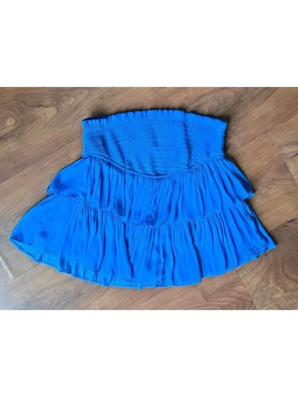 Mustard Seed Royal Blue Smocked Tiered Ruffle Mini Skirt, Sz Small, #131